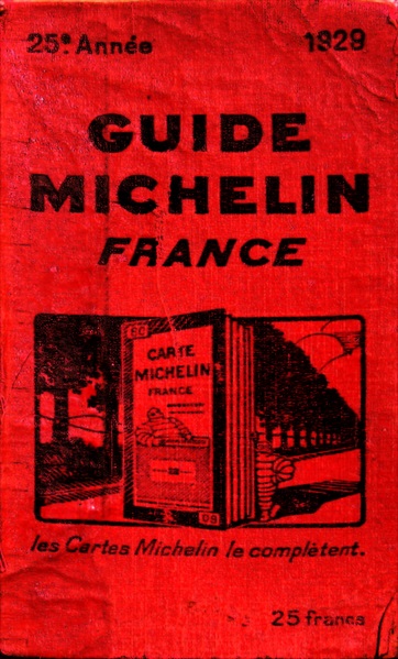 Front cover of the Guide Michelin France 1929