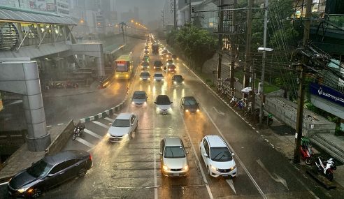 Walking Down the Streets of Bangkok in the Rain